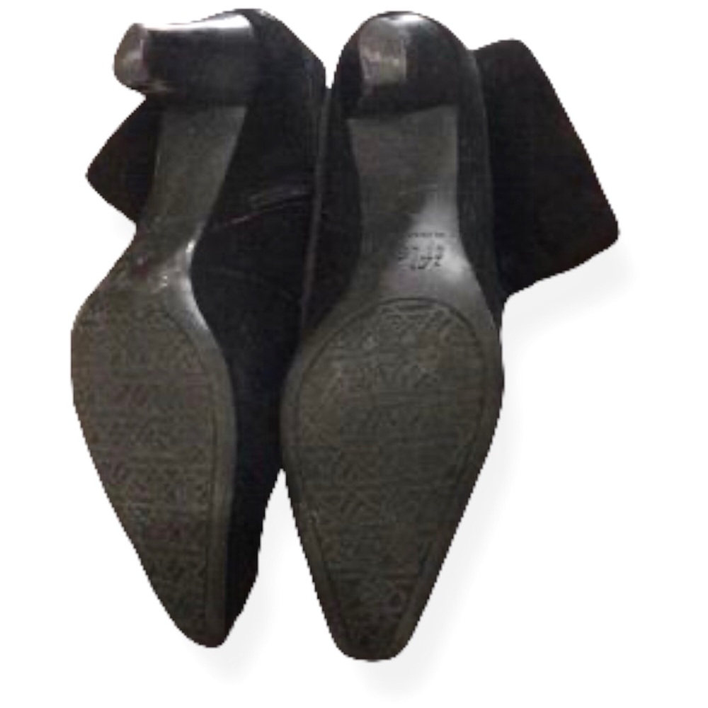 Anne Klein Black Suede Leather iflex Ankle Booties 7 - Picture 7 of 11